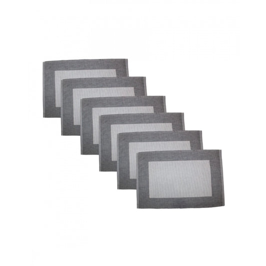 PKR Kart Ribbed Cotton Place Mats Sets (Grey)