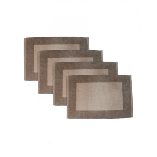 PKR Kart Ribbed Cotton Place Mats Sets (Beige)
