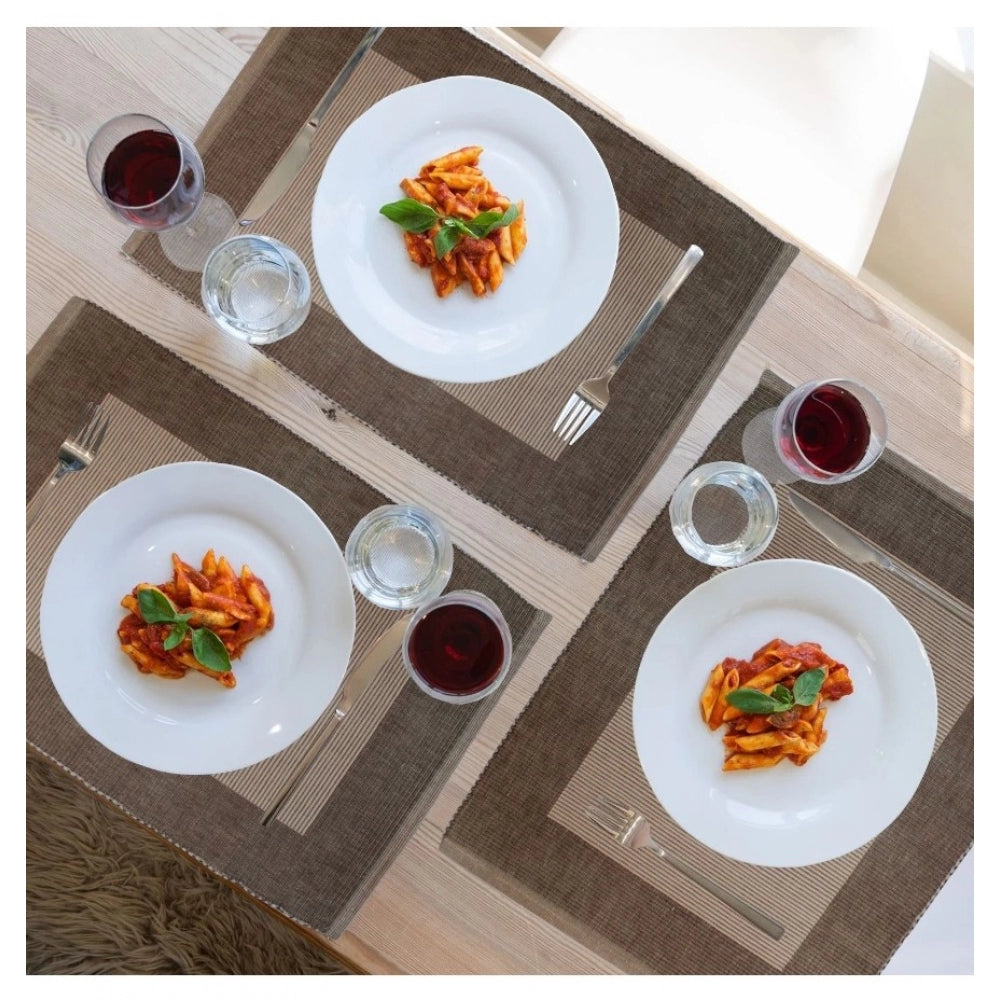 PKR Kart Ribbed Cotton Place Mats Sets (Beige)