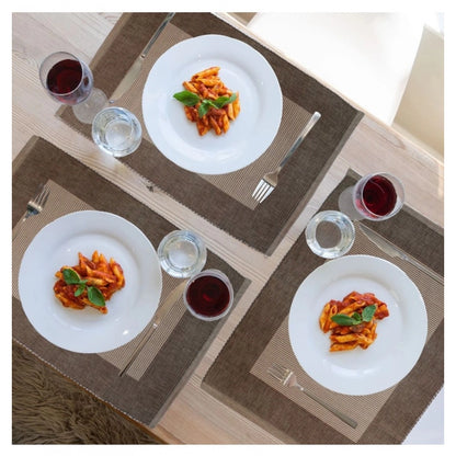 PKR Kart Ribbed Cotton Place Mats Sets (Beige)