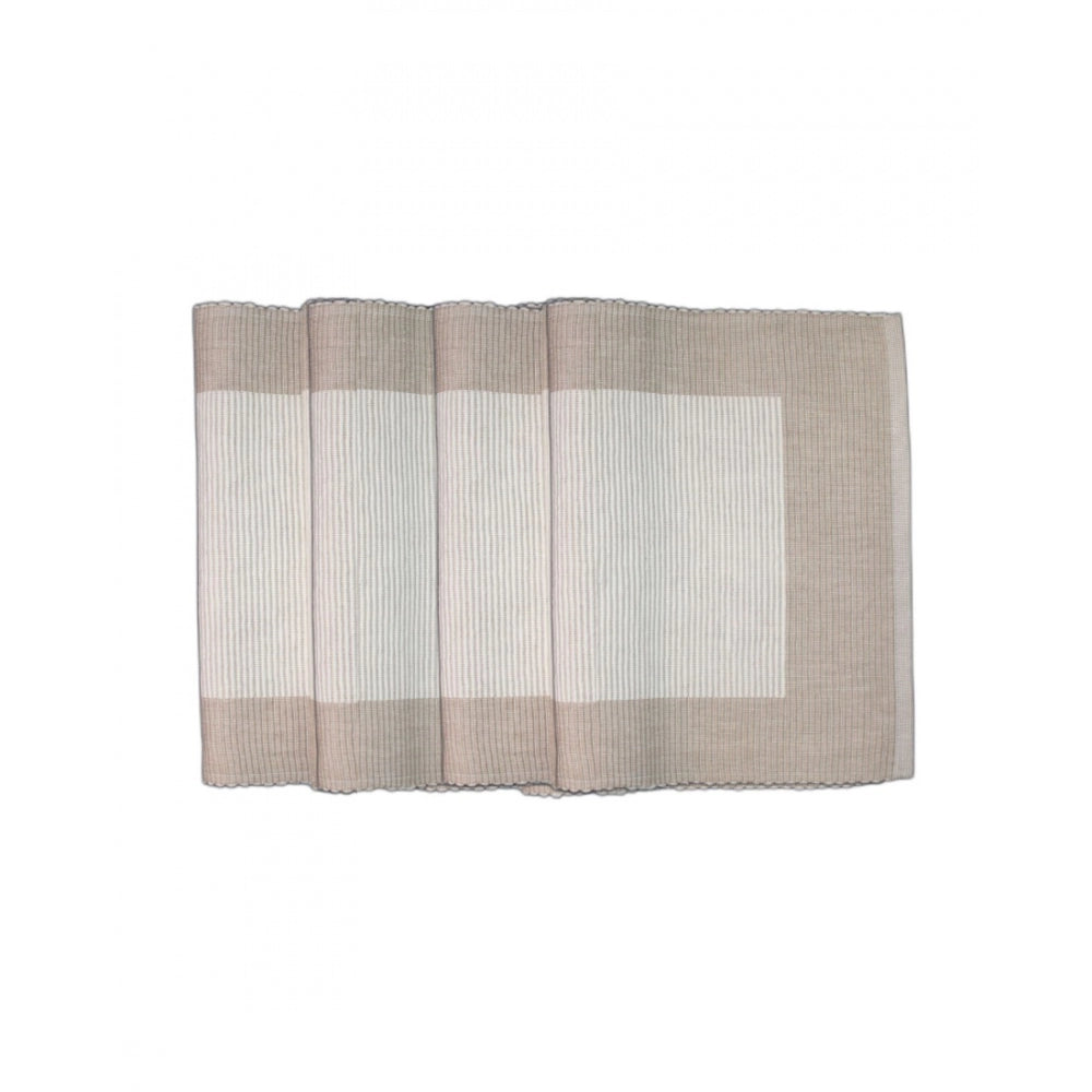 PKR Kart Ribbed Cotton Place Mats Sets (Cream)