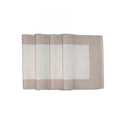 PKR Kart Ribbed Cotton Place Mats Sets (Cream)