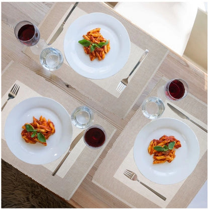 PKR Kart Ribbed Cotton Place Mats Sets (Cream)