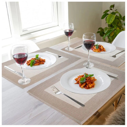 PKR Kart Ribbed Cotton Place Mats Sets (Cream)