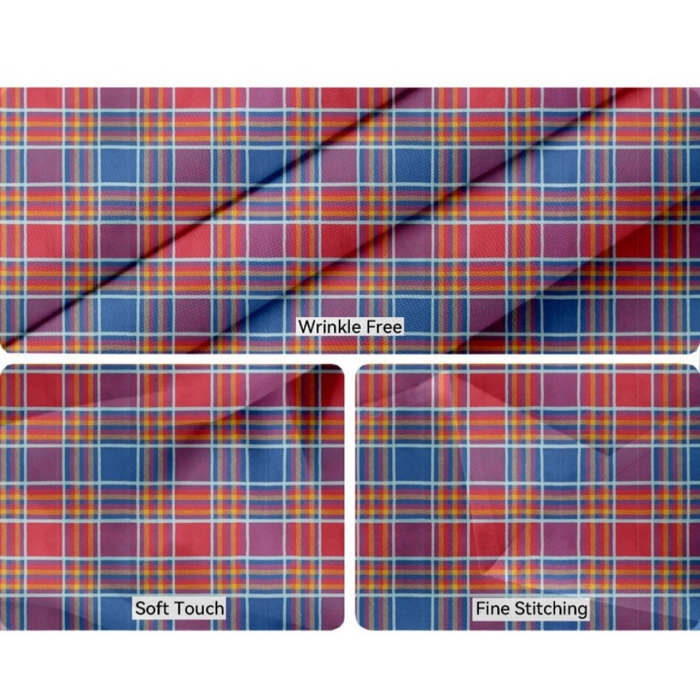 PKR Kart Checked Cotton Place Mats Sets (Multicolor)