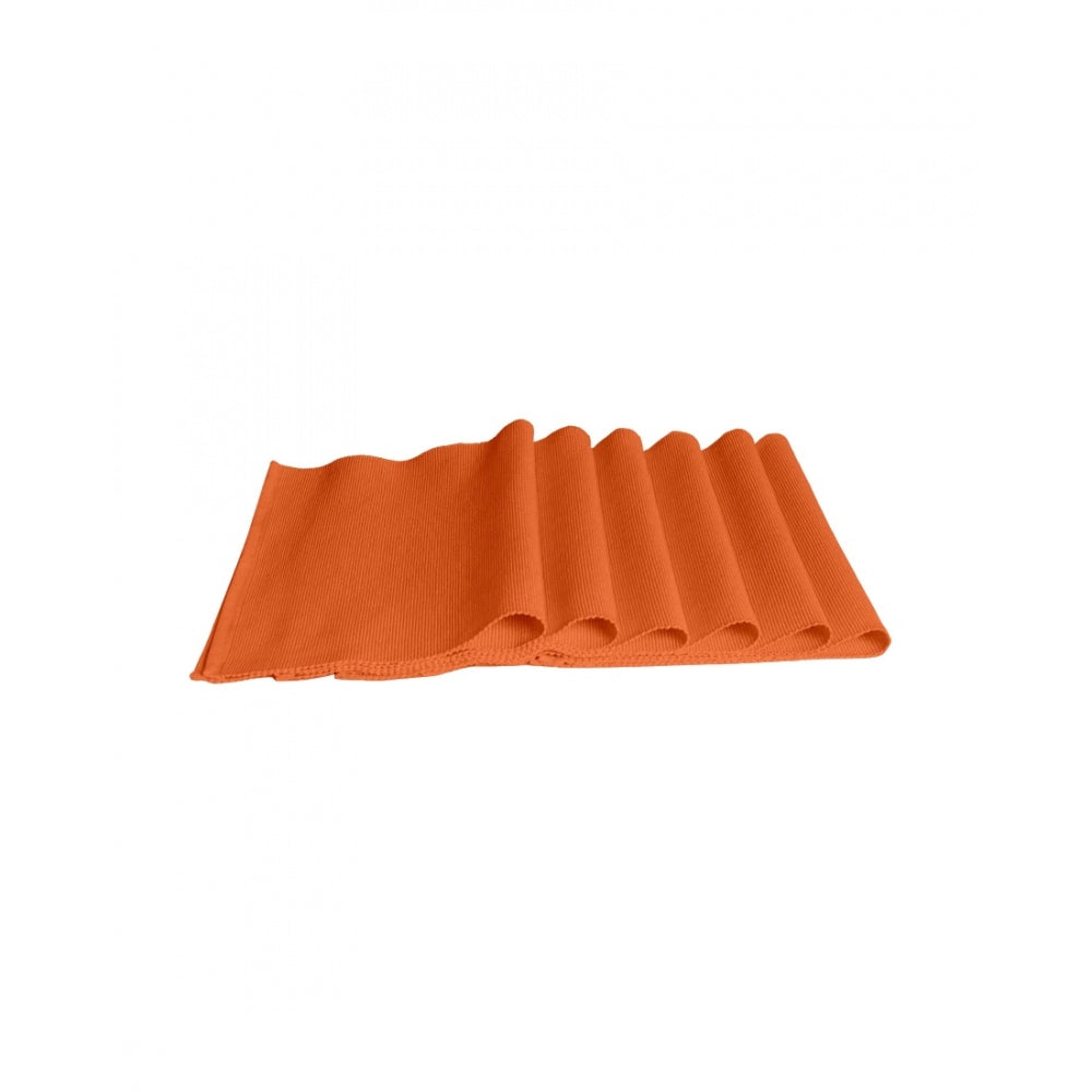 PKR Kart Ribbed Cotton Place Mats Sets (Orange)
