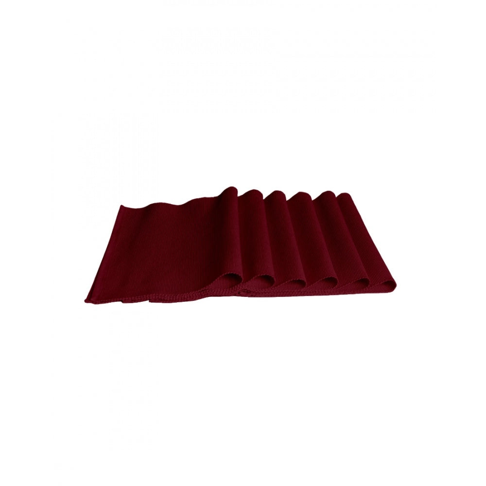 PKR Kart Ribbed Cotton Place Mats Sets (Maroon)