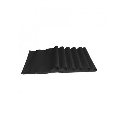 PKR Kart Ribbed Cotton Place Mats Sets (Black)