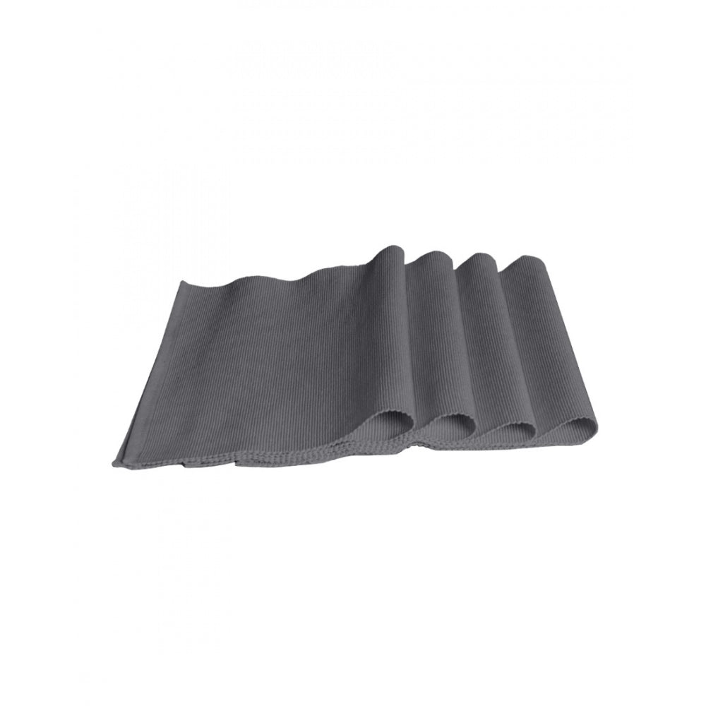 PKR Kart Ribbed Cotton Place Mats Sets (Grey)