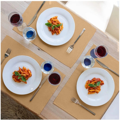 PKR Kart Ribbed Cotton Place Mats Sets (Beige)