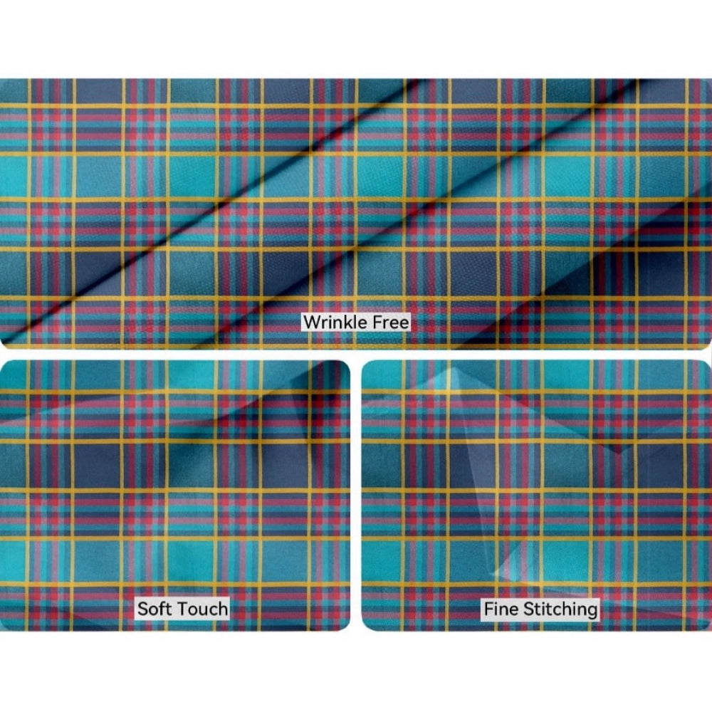 PKR Kart Checked Cotton Checks Table Cloth (Multicolor)