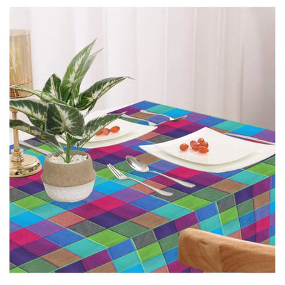 PKR Kart Checked Cotton Checks Table Cloth (Multicolor)