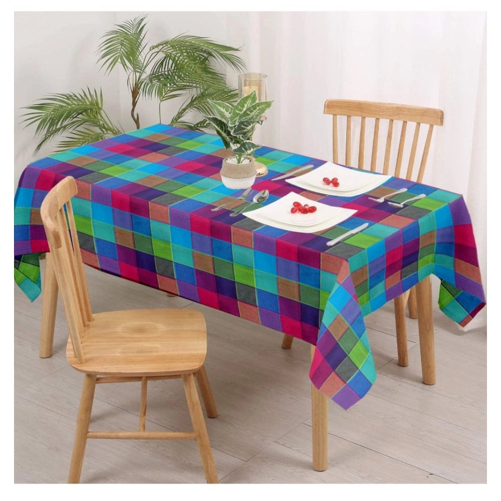 PKR Kart Checked Cotton Checks Table Cloth (Multicolor)