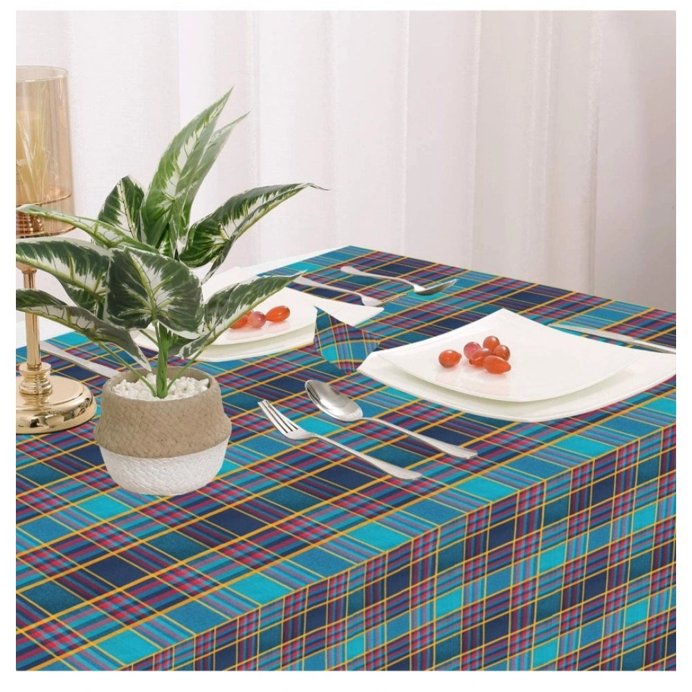 PKR Kart Checked Cotton Checks Table Cloth (Multicolor)