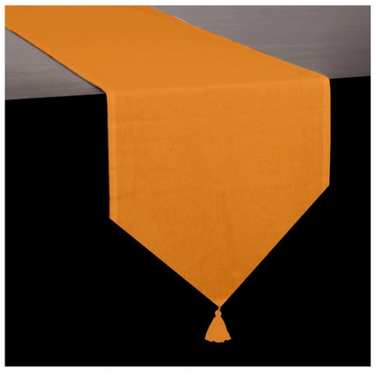 PKR Kart Solid Cotton Table Runners (Orange)