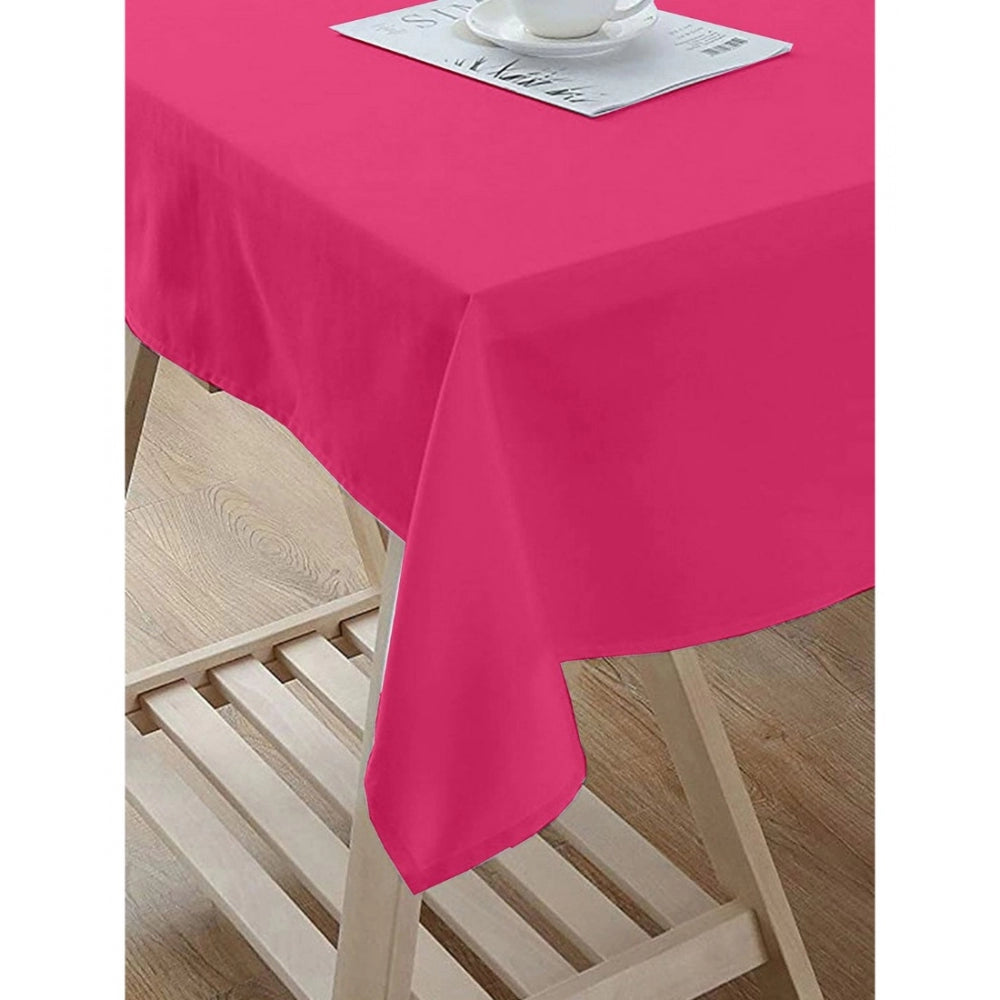 PKR Kart Solid Cotton Plain Table Cloth (Pink)