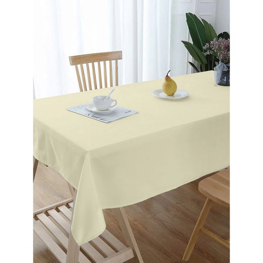 PKR Kart Solid Cotton Plain Table Cloth (Beige)