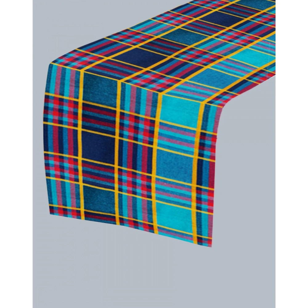 PKR Kart Checked Cotton Table Runners (Multicolor)