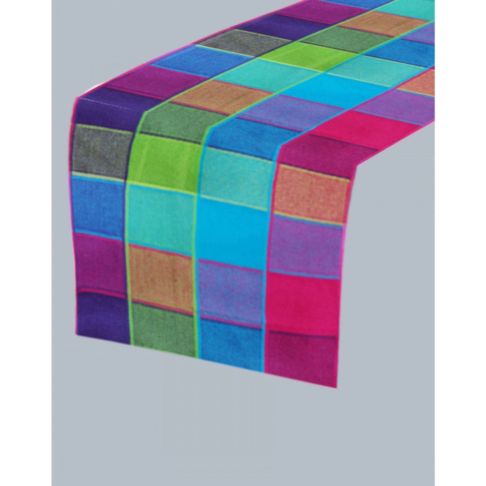PKR Kart Checked Cotton Table Runners (Multicolor)