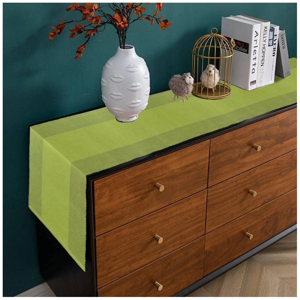 PKR Kart Striped Cotton Table Runners (Green)