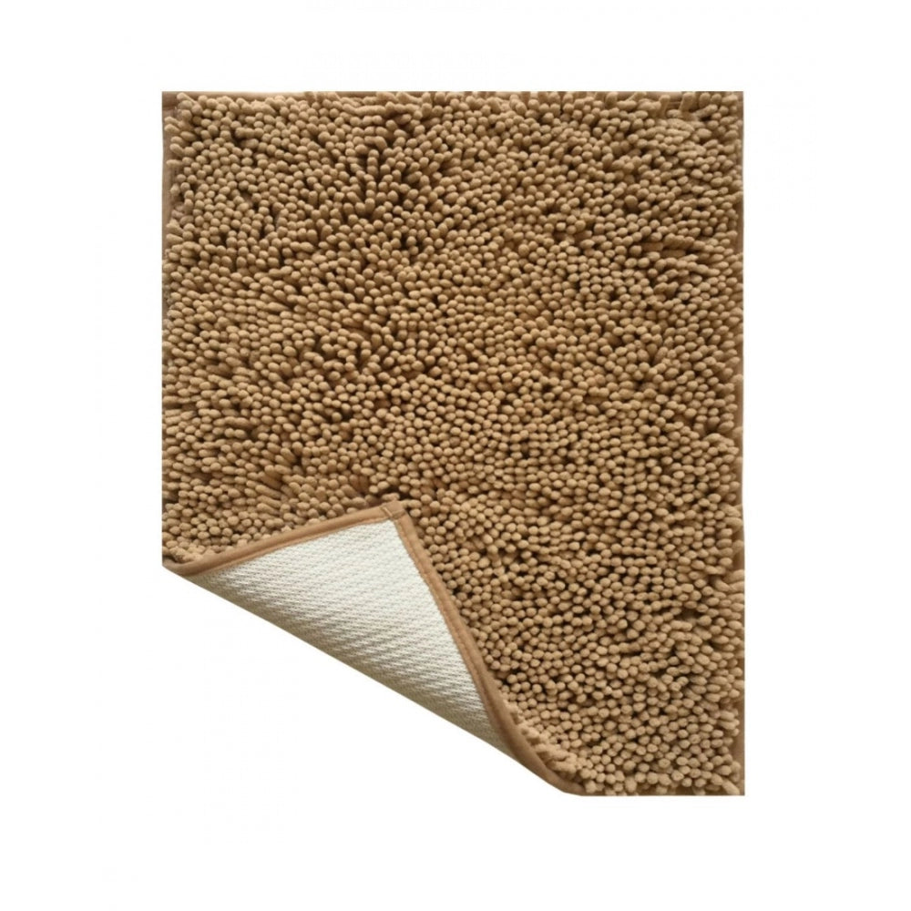 PKR Kart Solid Polyester Bathmat (Beige)