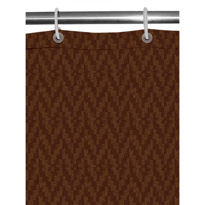 PKR Kart Waves Polyester Plain Shower Curtains with Plastic Eyelets (Dark Brown)