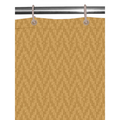 PKR Kart Waves Polyester Plain Shower Curtains with Plastic Eyelets (Beige)