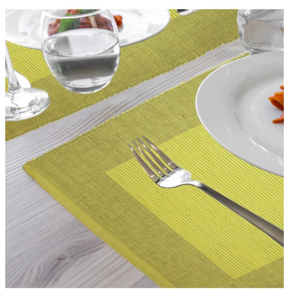 PKR Kart Ribbed Cotton Place Mats Sets (Green)