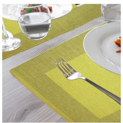 PKR Kart Ribbed Cotton Place Mats Sets (Green)