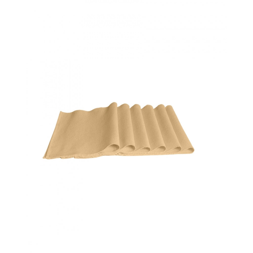 PKR Kart Ribbed Cotton Place Mats Sets (Beige)