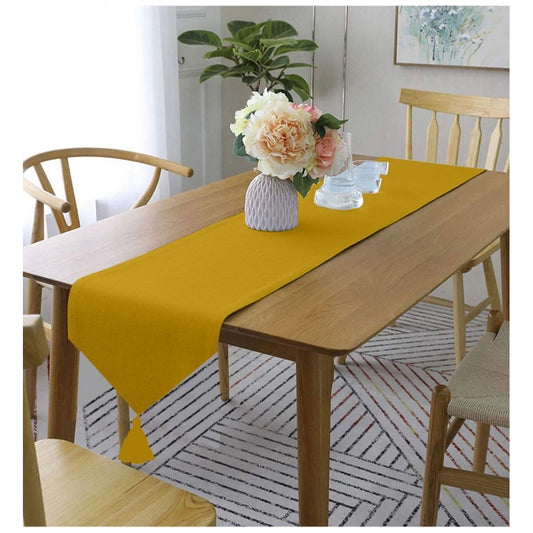 PKR Kart Solid Cotton Table Runners (Mustard)
