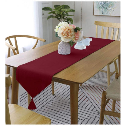 PKR Kart Solid Cotton Table Runners (Maroon)