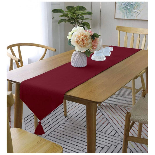 PKR Kart Solid Cotton Table Runners (Maroon)