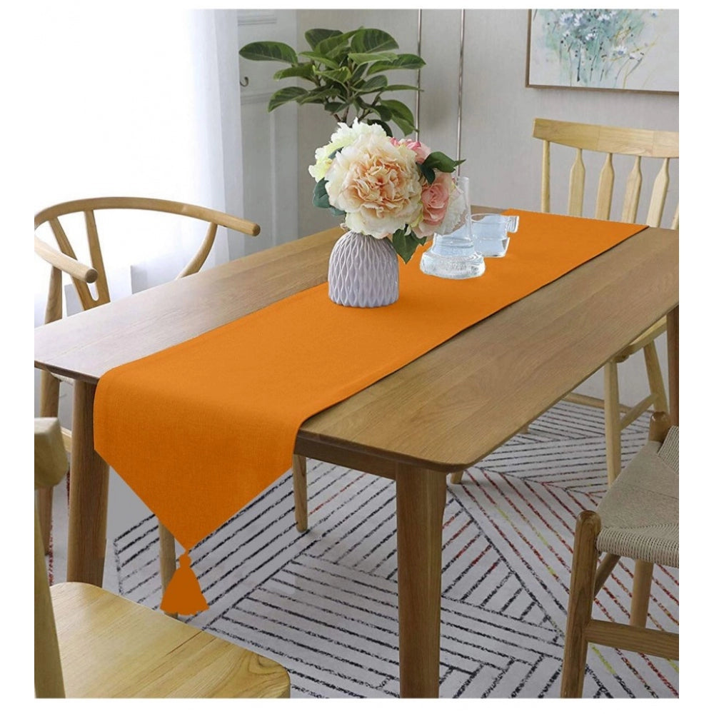PKR Kart Solid Cotton Table Runners (Orange)