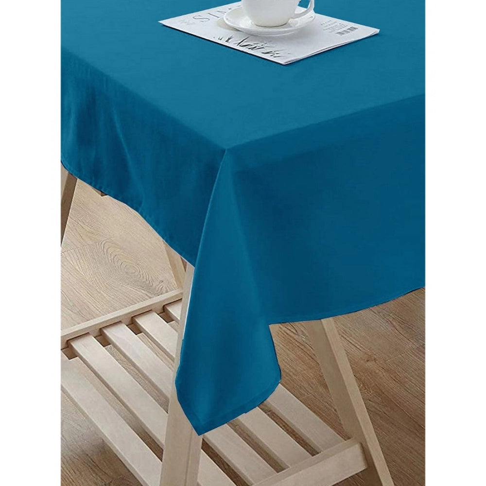 PKR Kart Solid Cotton Plain Table Cloth (Blue)