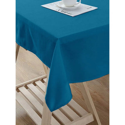 PKR Kart Solid Cotton Plain Table Cloth (Blue)