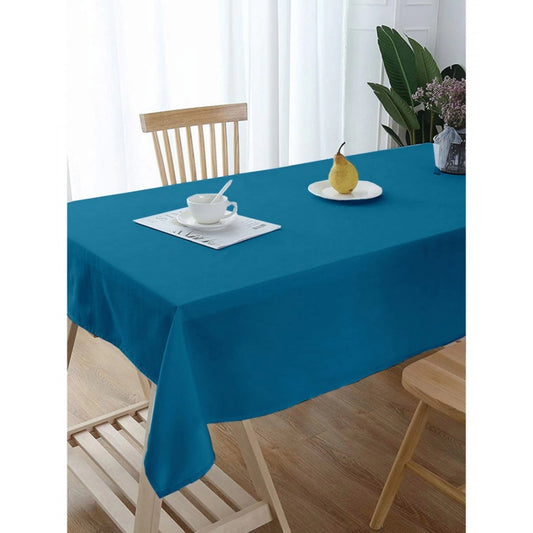 PKR Kart Solid Cotton Plain Table Cloth (Blue)