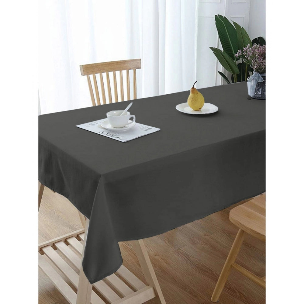 PKR Kart Solid Cotton Plain Table Cloth (Dark Grey)