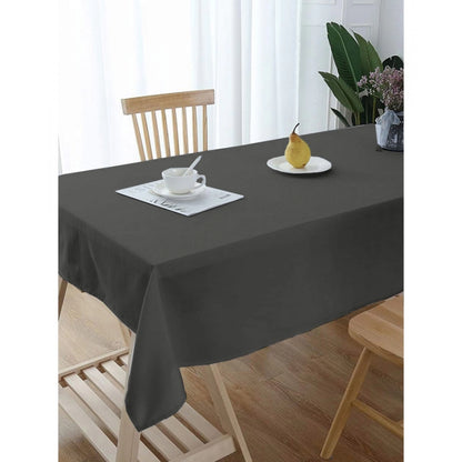 PKR Kart Solid Cotton Plain Table Cloth (Dark Grey)