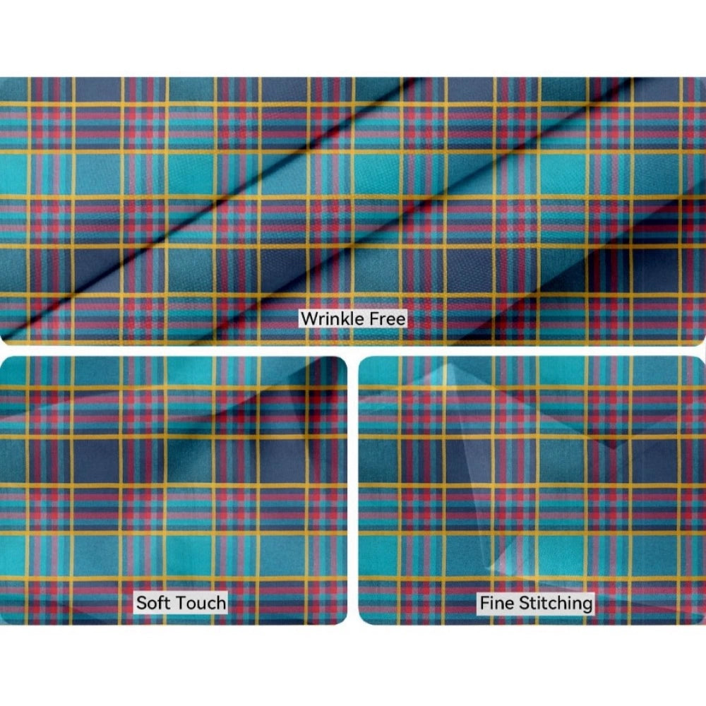 PKR Kart Checked Cotton Checks Table Cloth (Multicolor)