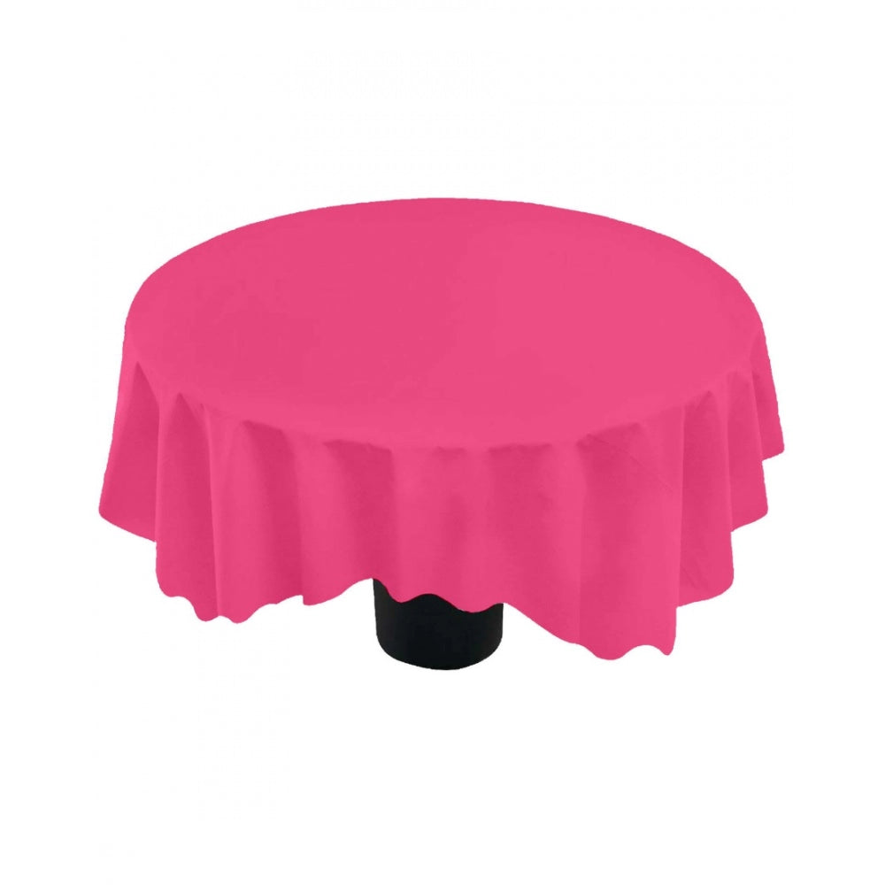 PKR Kart Solid Cotton Plain Table Cloth (Pink)