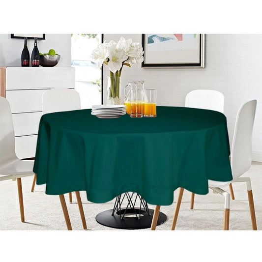 PKR Kart Solid Cotton Plain Table Cloth (Royal Green)