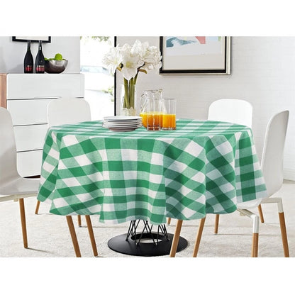 PKR Kart Checked Cotton Checks Table Cloth (Green)
