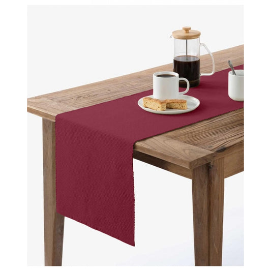 PKR Kart Ribbed Cotton Table Runners (Maroon)