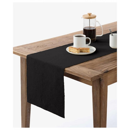 PKR Kart Ribbed Cotton Table Runners (Black)