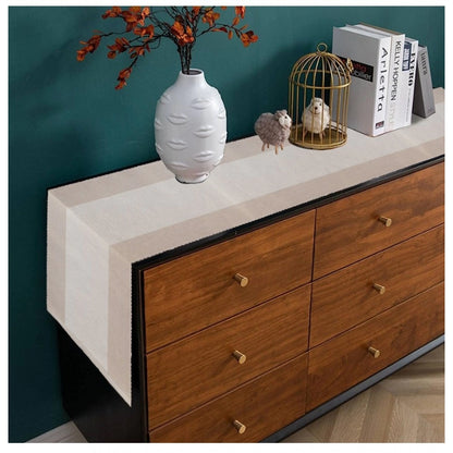 PKR Kart Striped Cotton Table Runners (Cream)