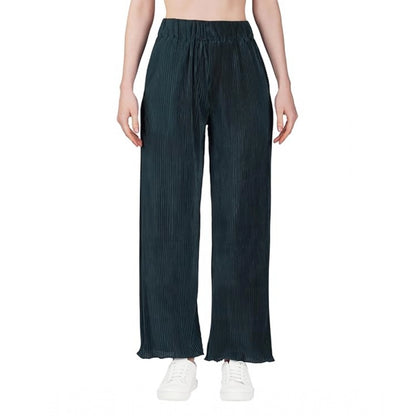 pkrkart Women's Casual Cotton Blend Striped Bottomwear (Blue)