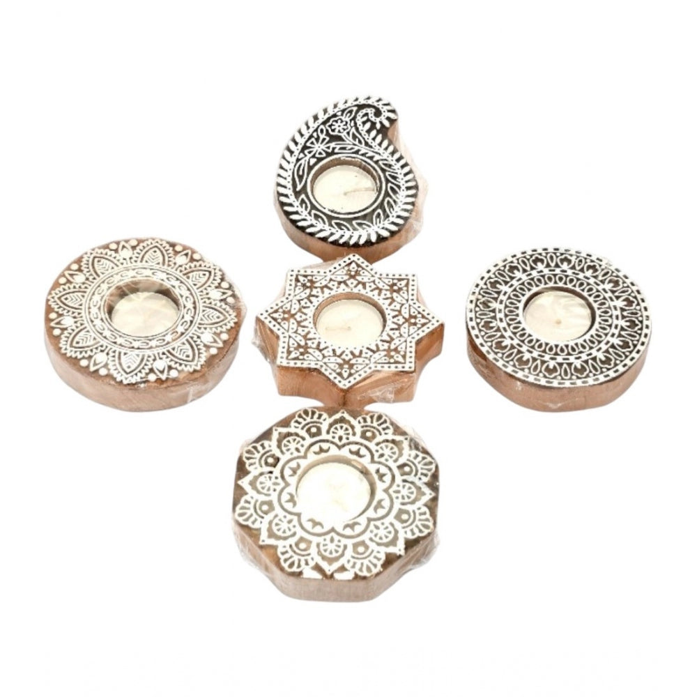 PKR Kart Decorative Tea Light Holder Wooden (Assorted)