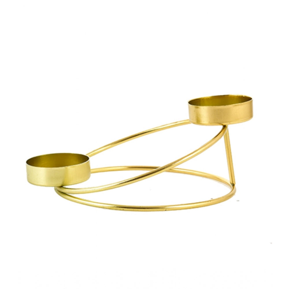 PKR Kart Metal Tea Light Candle Holder Stand For Home Decor (Gold)