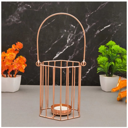 PKR Kart Metal Tea Light Candle Holder (Rose Gold)